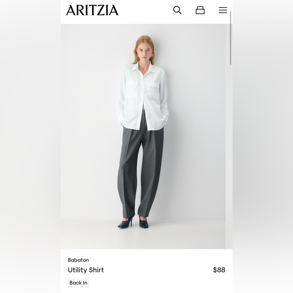 Aritzia Babaton Utility Shirt M NWT